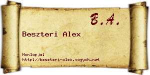 Beszteri Alex névjegykártya